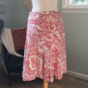 Coral paisley skirt